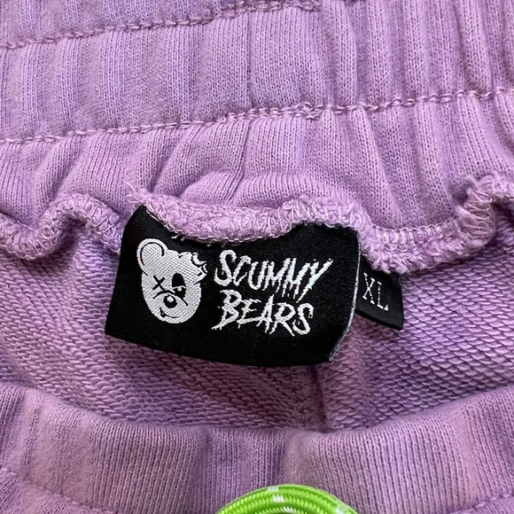 Scummy Bears Drip Logo Sweat Shorts Purple XL Streetwear - Picture 6 of 10